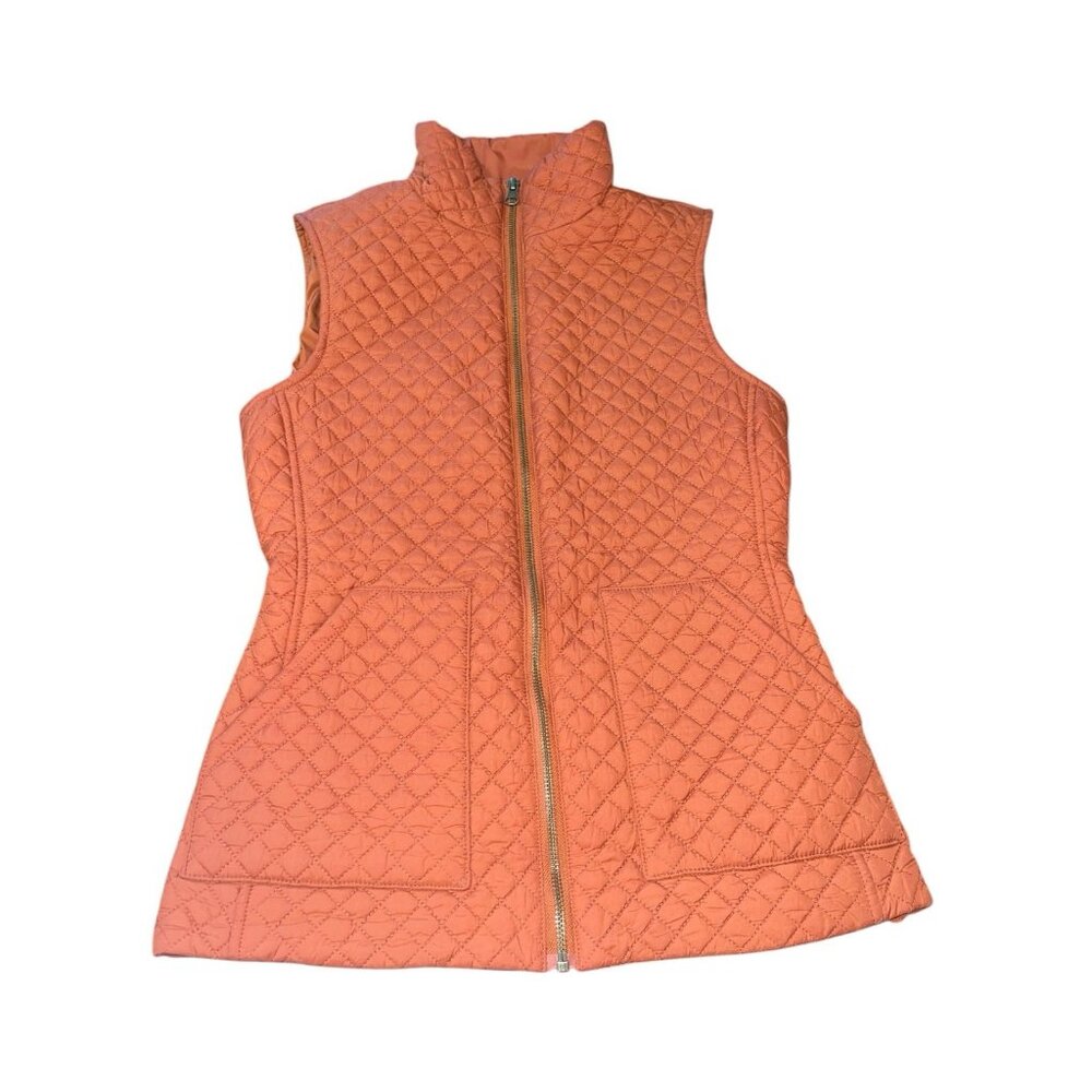 CREMIEUX Women's Size Small Dark Orange Quilted Zip Up Vest